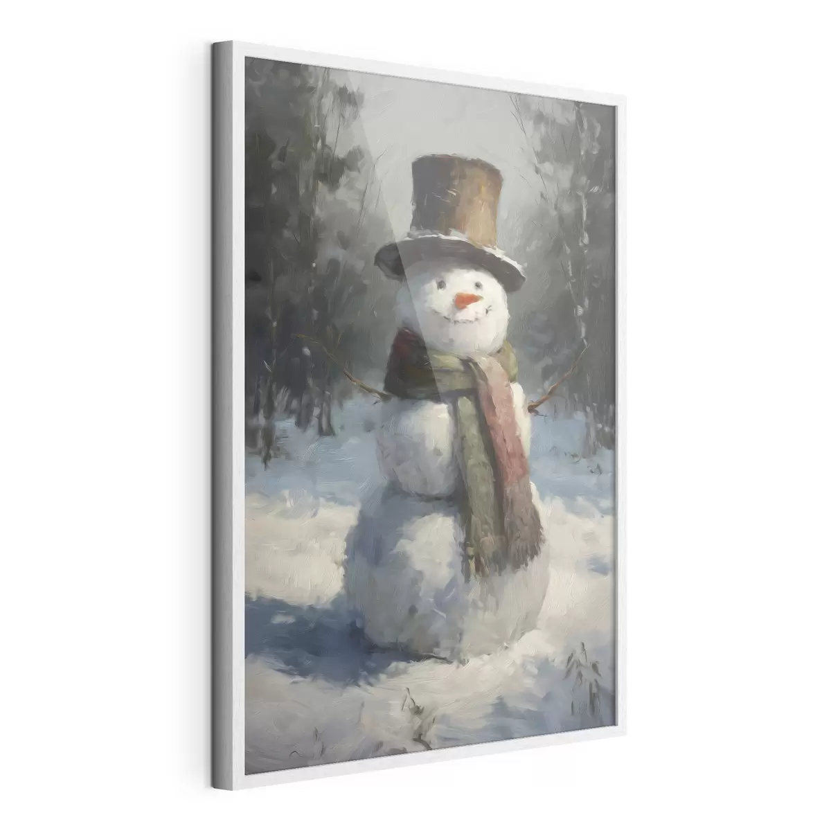 Poster bonhomme de neige dans le style de la peinture à l'huile f47116