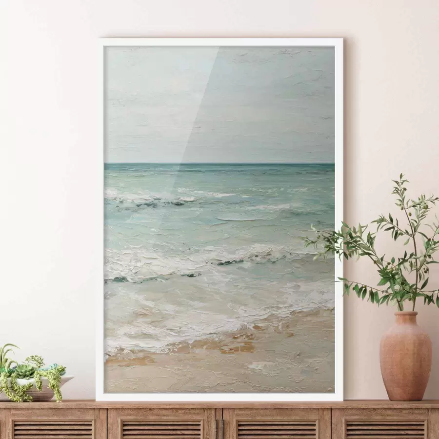 Papier peint bord de mer dans le style de la peinture à l'huile f47119