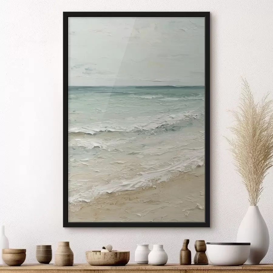 Papier peint bord de mer dans le style de la peinture à l'huile f47120