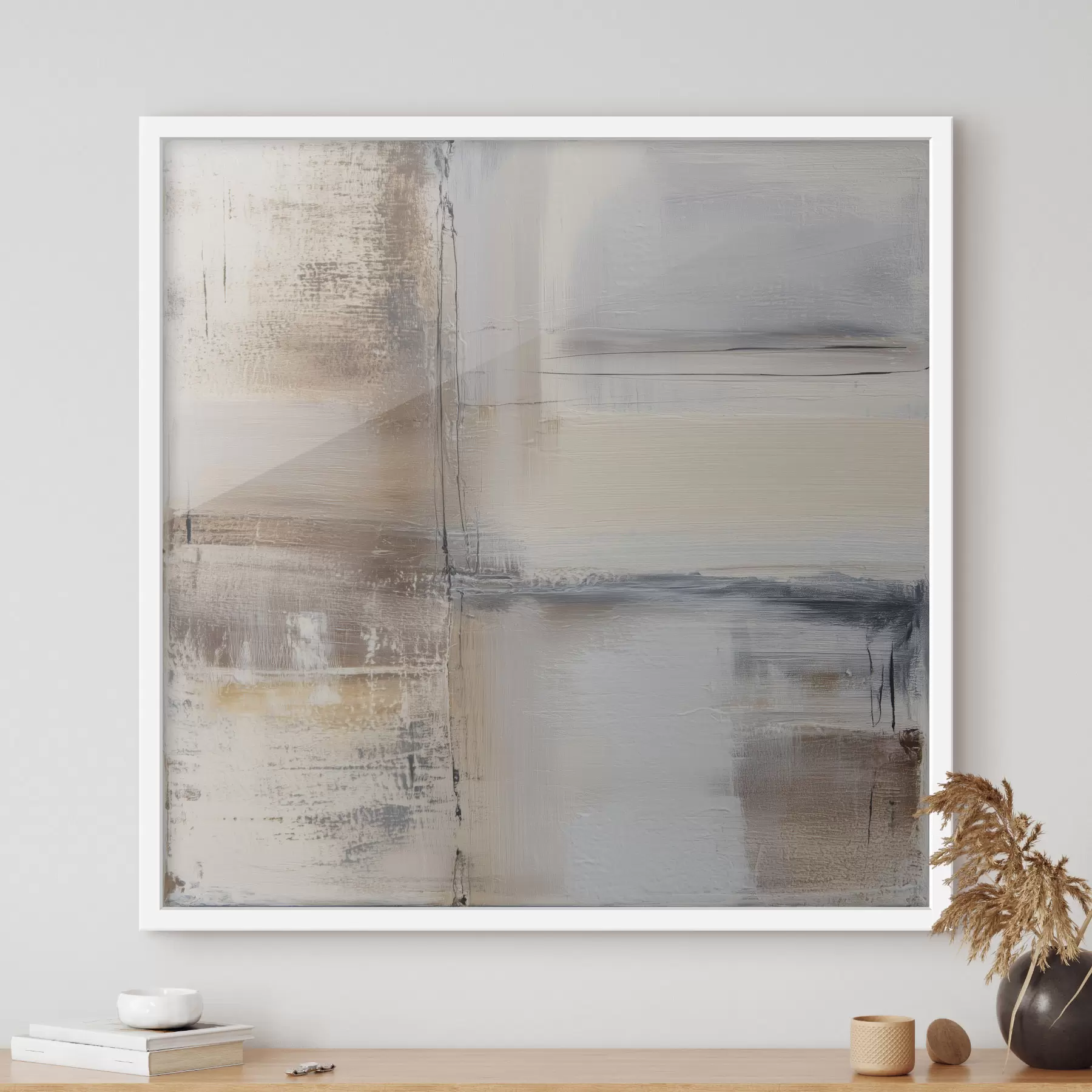 Papier peint abstraction contemporaine dans des tons sobres f47122