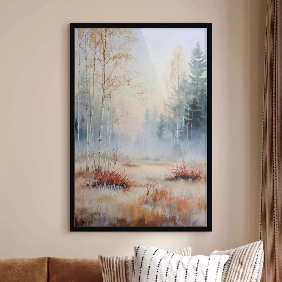 Papier peint paysage premières gelées dans la forêt f47129