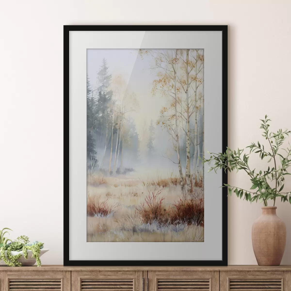 Poster paysage premières gelées dans la forêt f47130