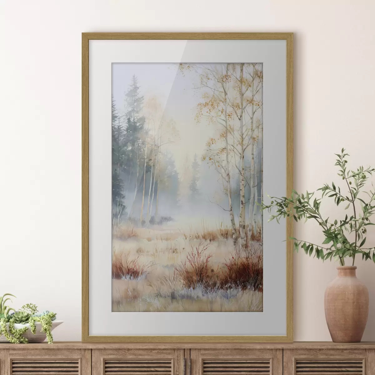 Poster paysage premières gelées dans la forêt f47130