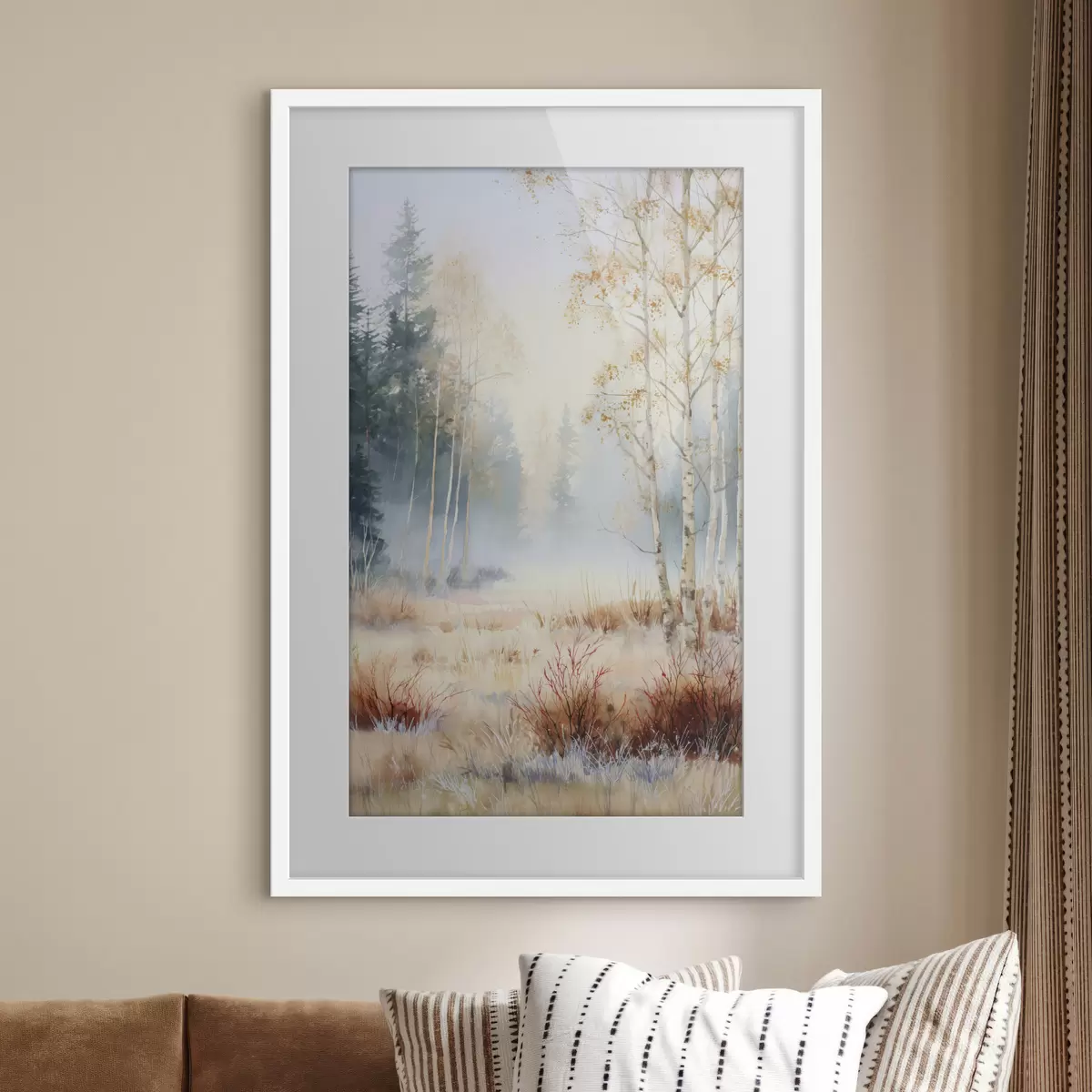 Poster paysage premières gelées dans la forêt f47130