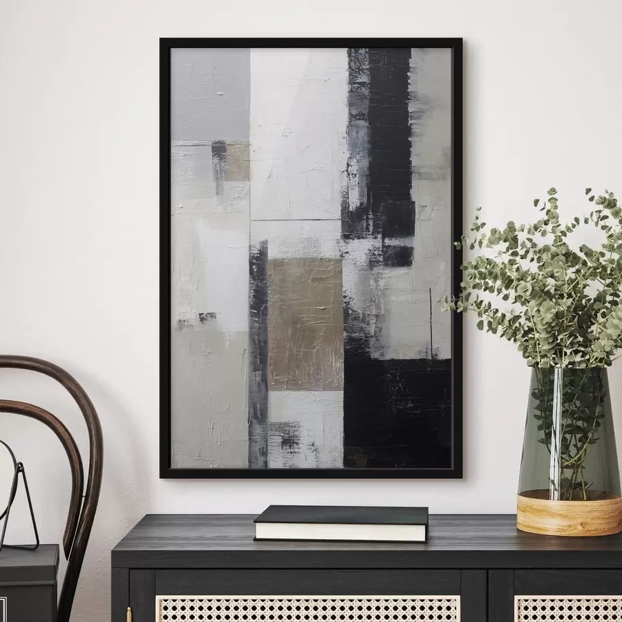 Papier peint abstraction contemporaine aux couleurs contrastées f47133