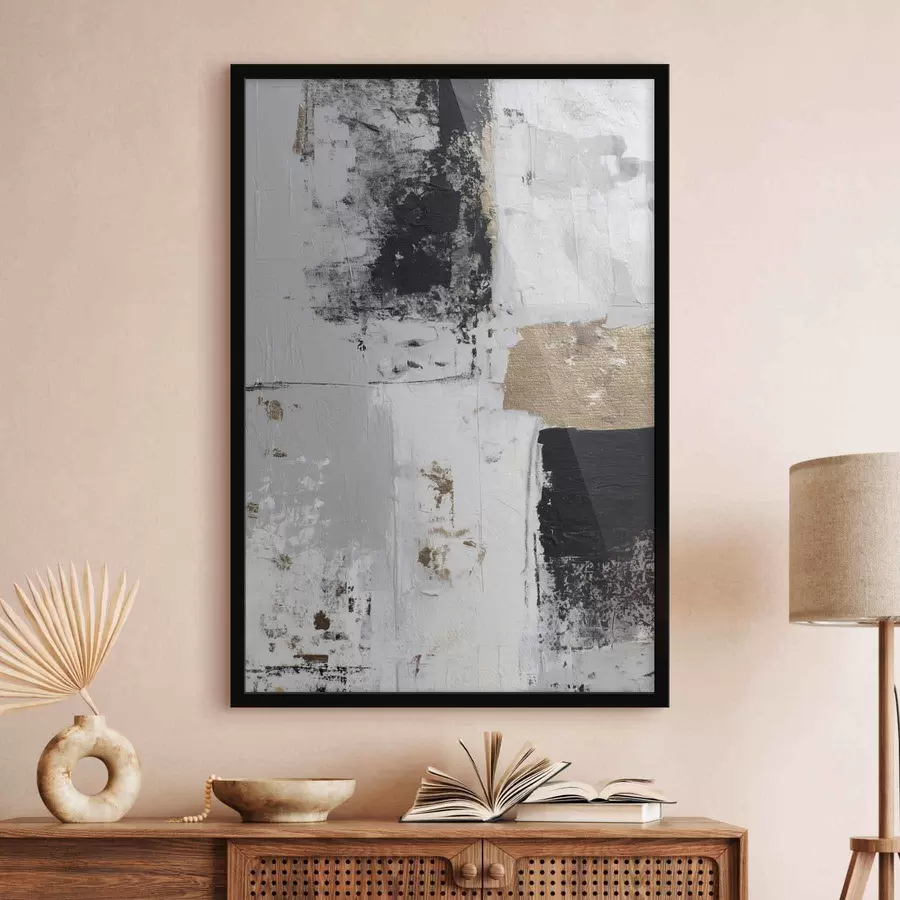 Papier peint abstraction contemporaine aux couleurs contrastées f47134