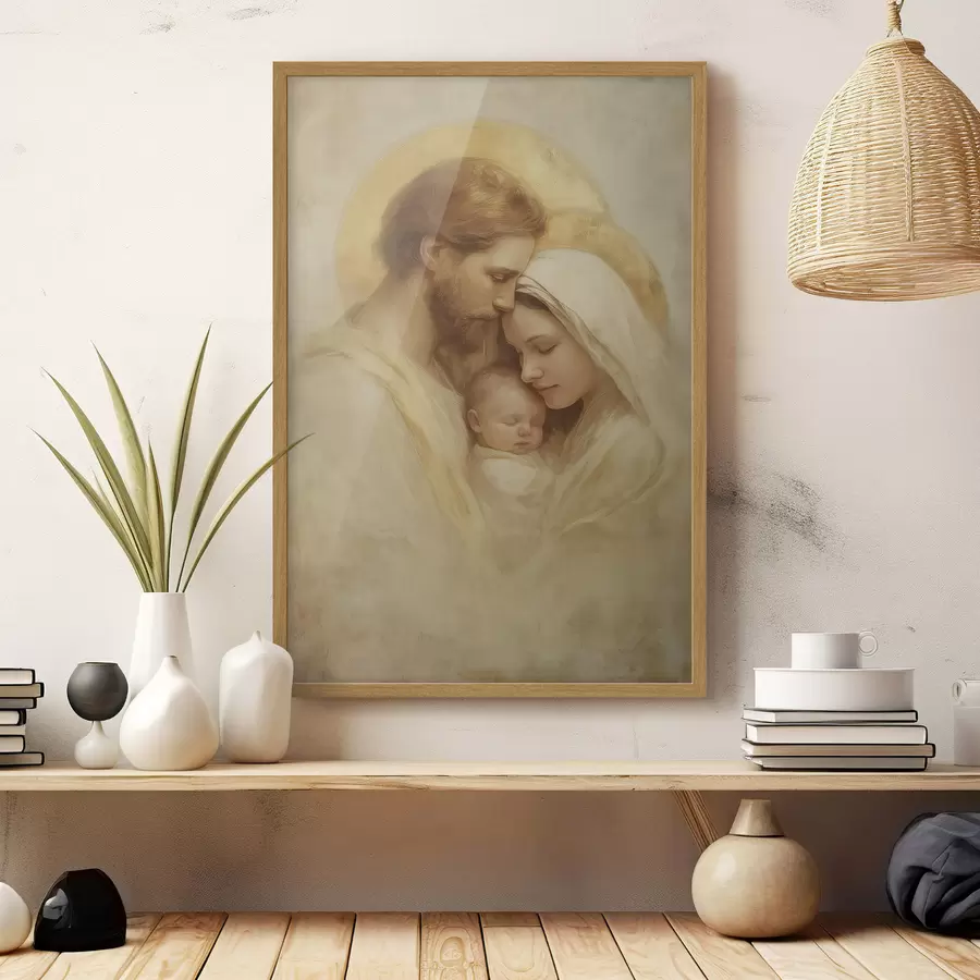 Papier peint Étreinte de la Sainte Famille f47141
