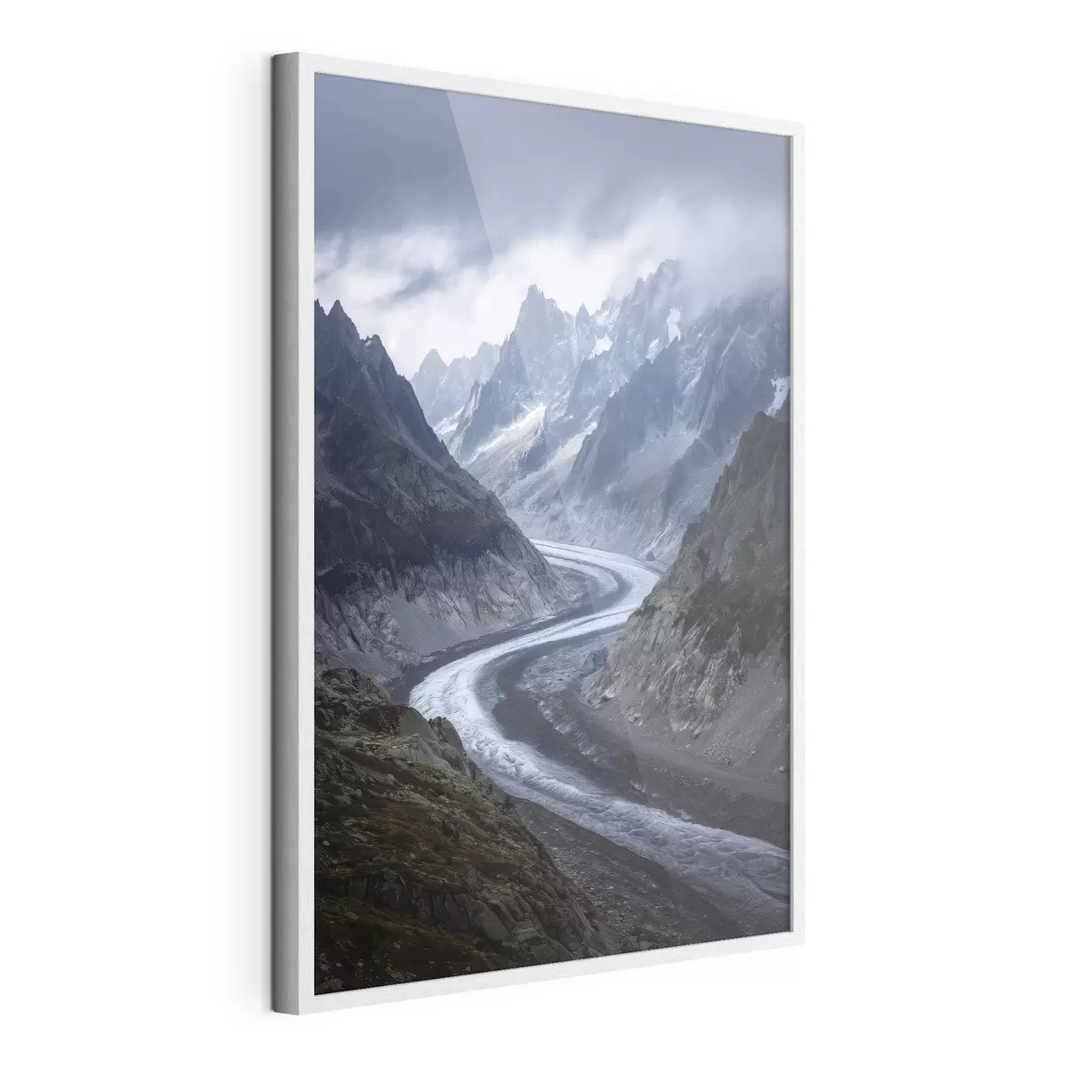 Poster paysage montagneux avec des nuages f47142