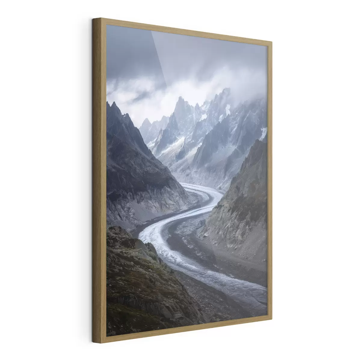Poster paysage montagneux avec des nuages f47142