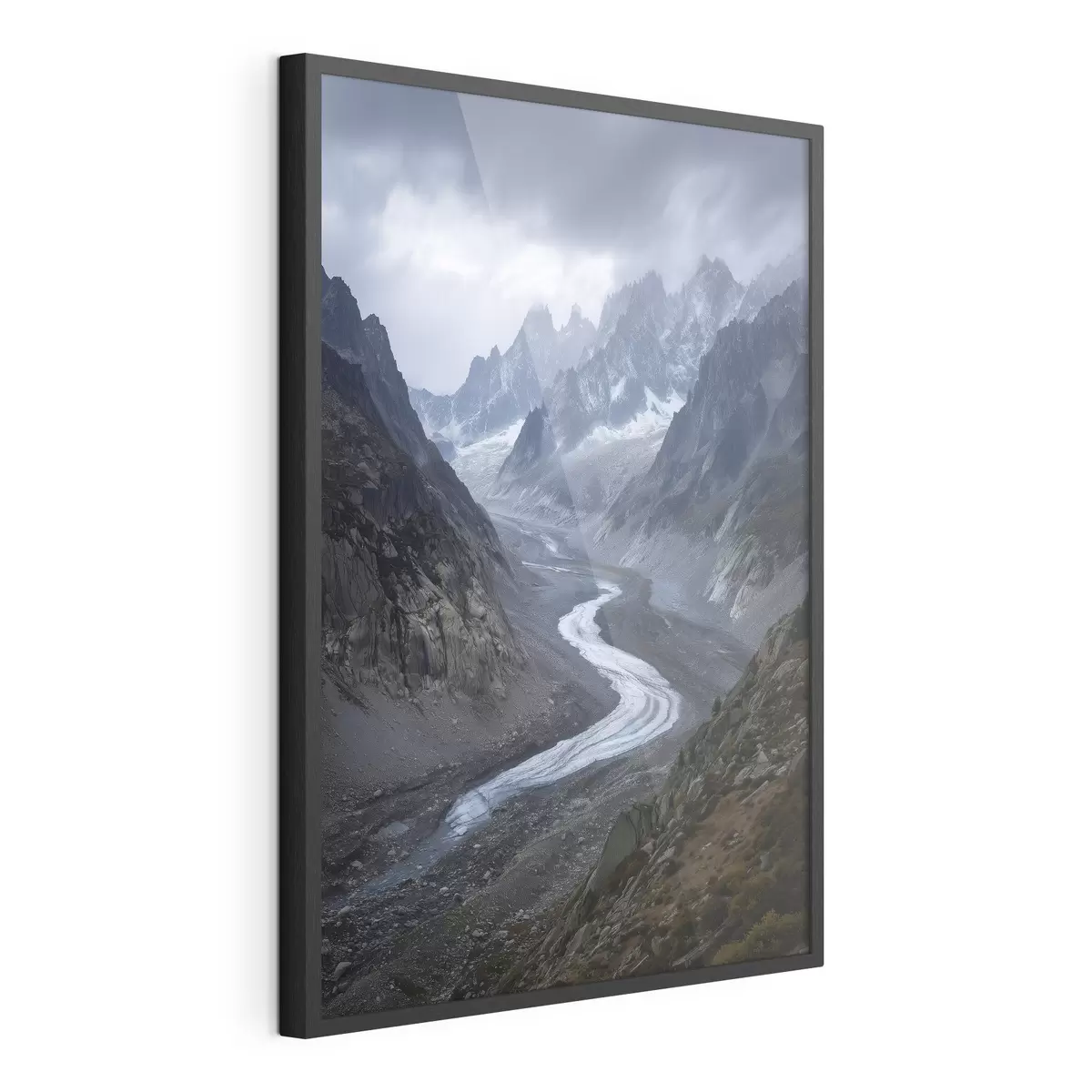 Poster paysage montagneux avec des nuages f47143