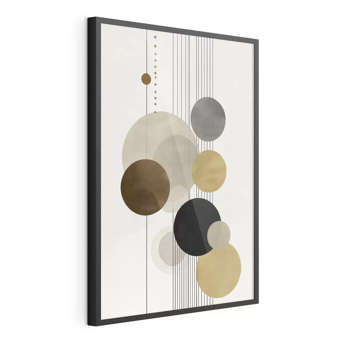 Poster abstraction avec des cercles et des lignes dans des couleurs chaudes f47237