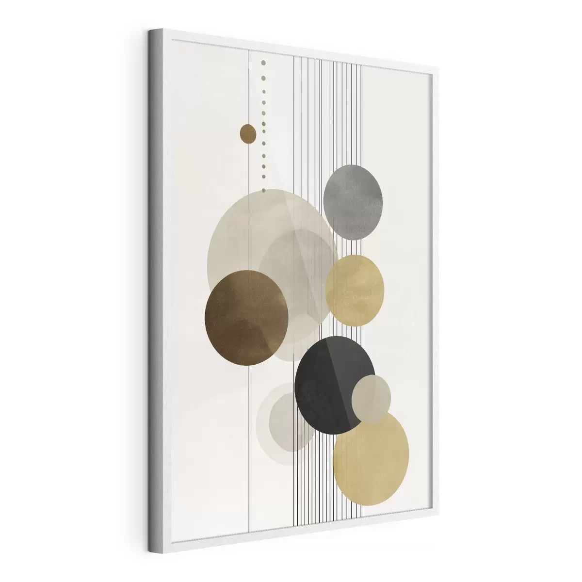 Poster abstraction avec des cercles et des lignes dans des couleurs chaudes f47237