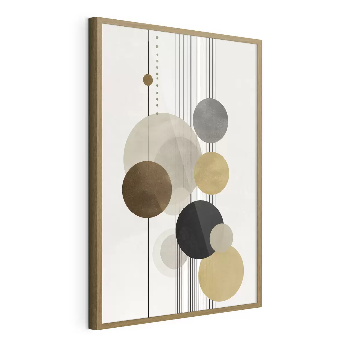 Poster abstraction avec des cercles et des lignes dans des couleurs chaudes f47237