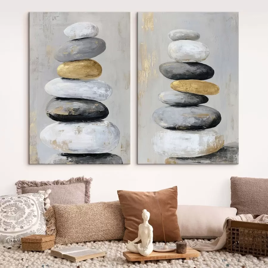 Tableau grosses pierres dans le style de la peinture m01181