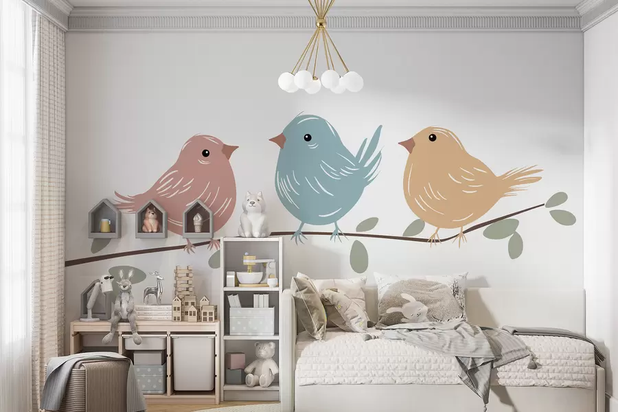 Papier peint Oiseaux sur une branche w05099