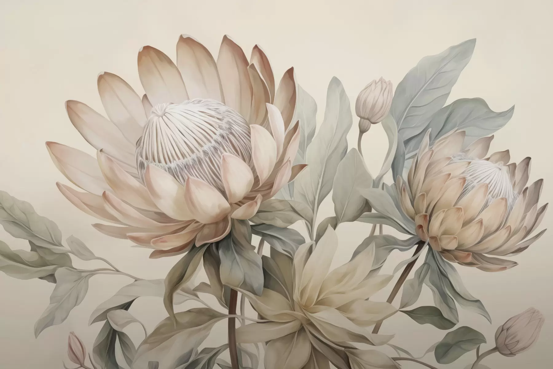 Papier peint Fleurs de protéa w05103