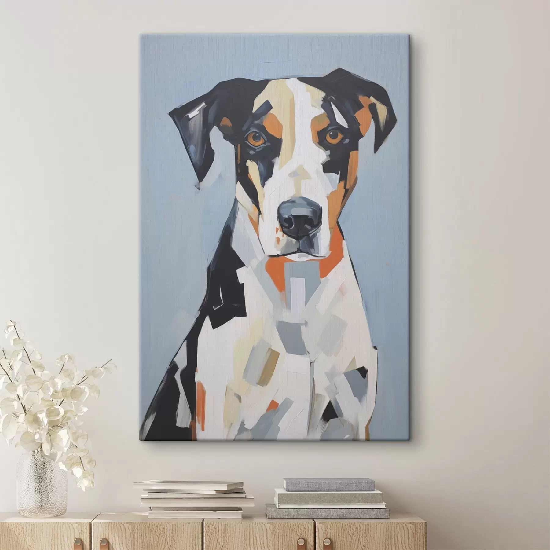 Tableau Portrait abstrait d'un chien s47404