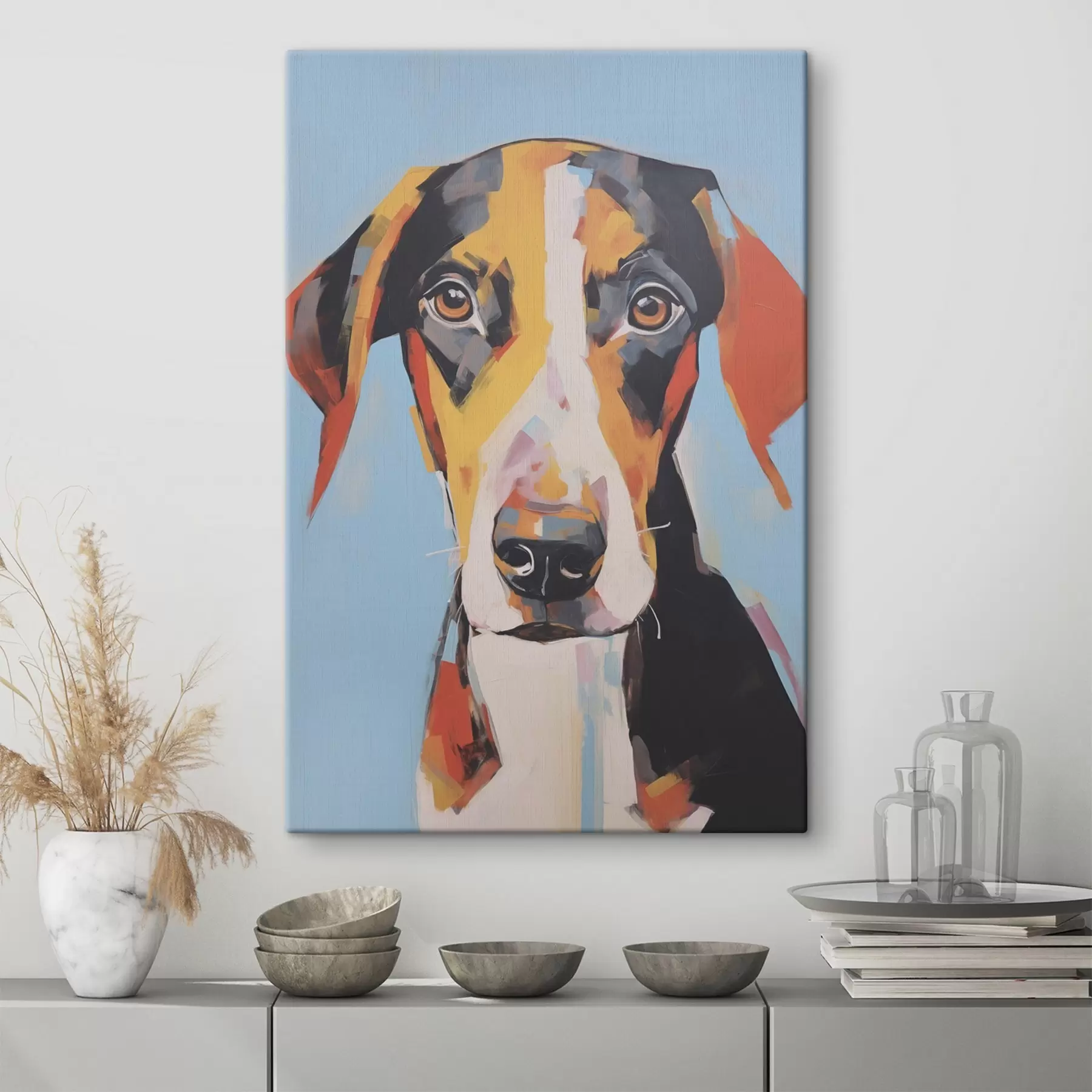 Tableau Portrait d'un chien imitation de peinture s47405