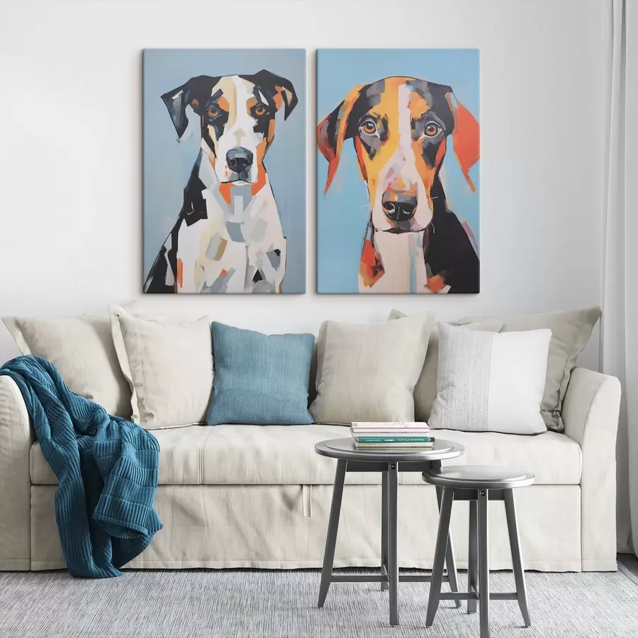 Papier peint Portrait abstrait d'un chien m01189