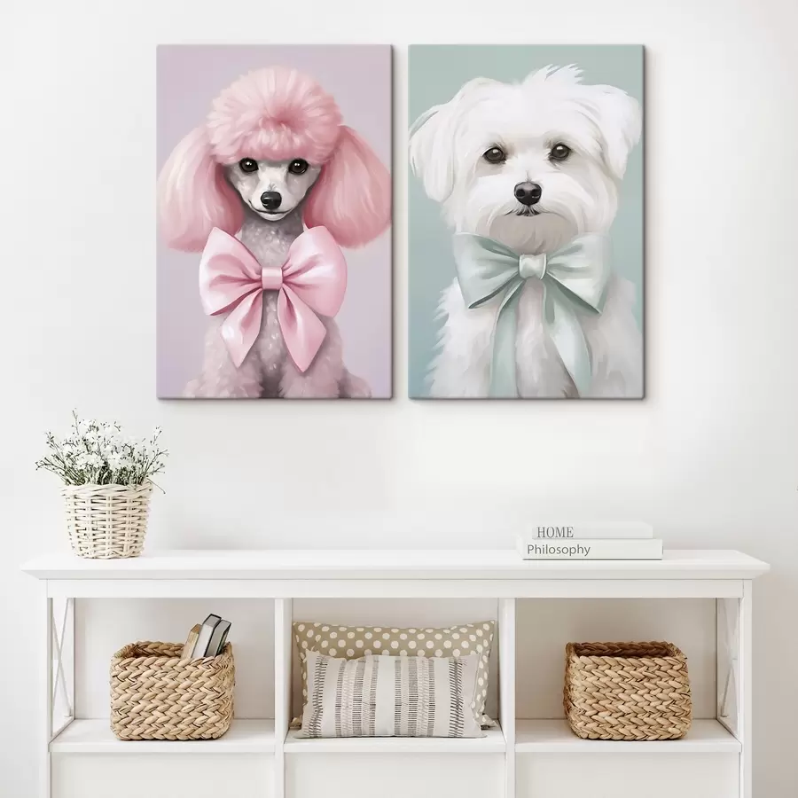 Papier peint Chien avec un nœud m01193