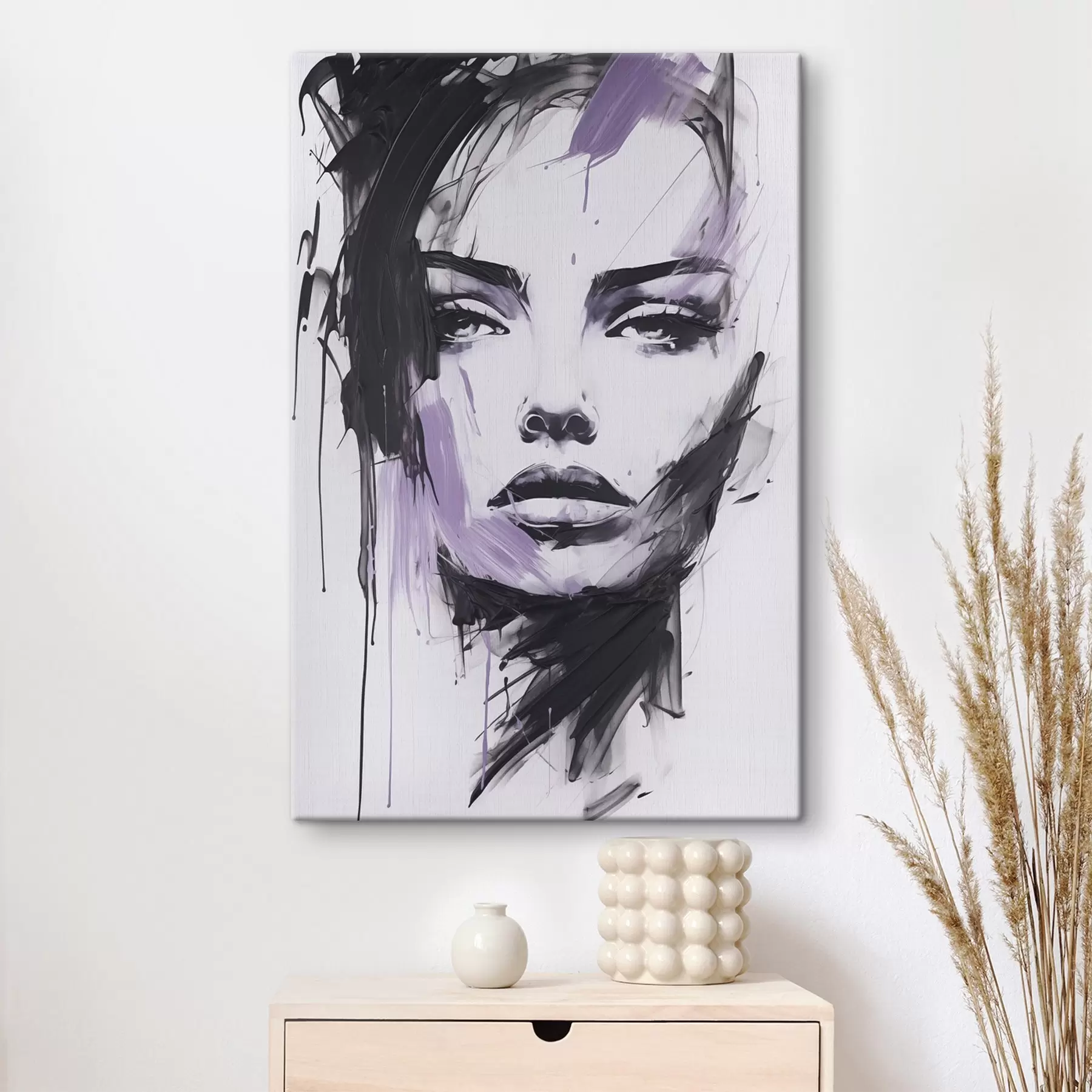 Tableau Portrait féminin abstrait s47498