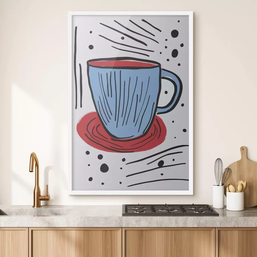 Papier peint Tasse imitant un dessin primitif f47497
