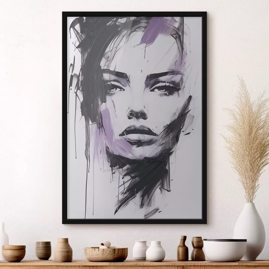 Papier peint Portrait féminin abstrait f47498