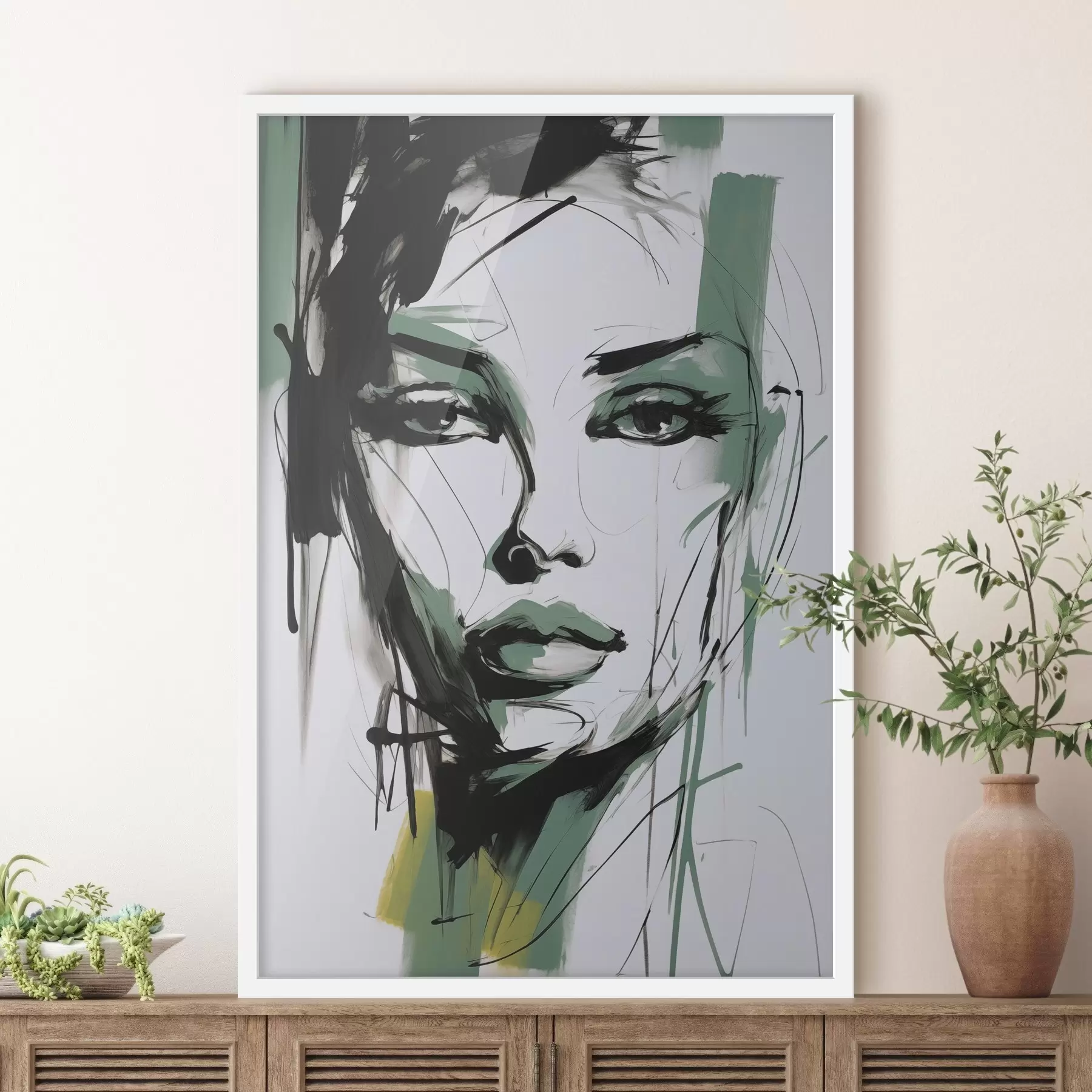 Papier peint Portrait féminin abstrait f47499