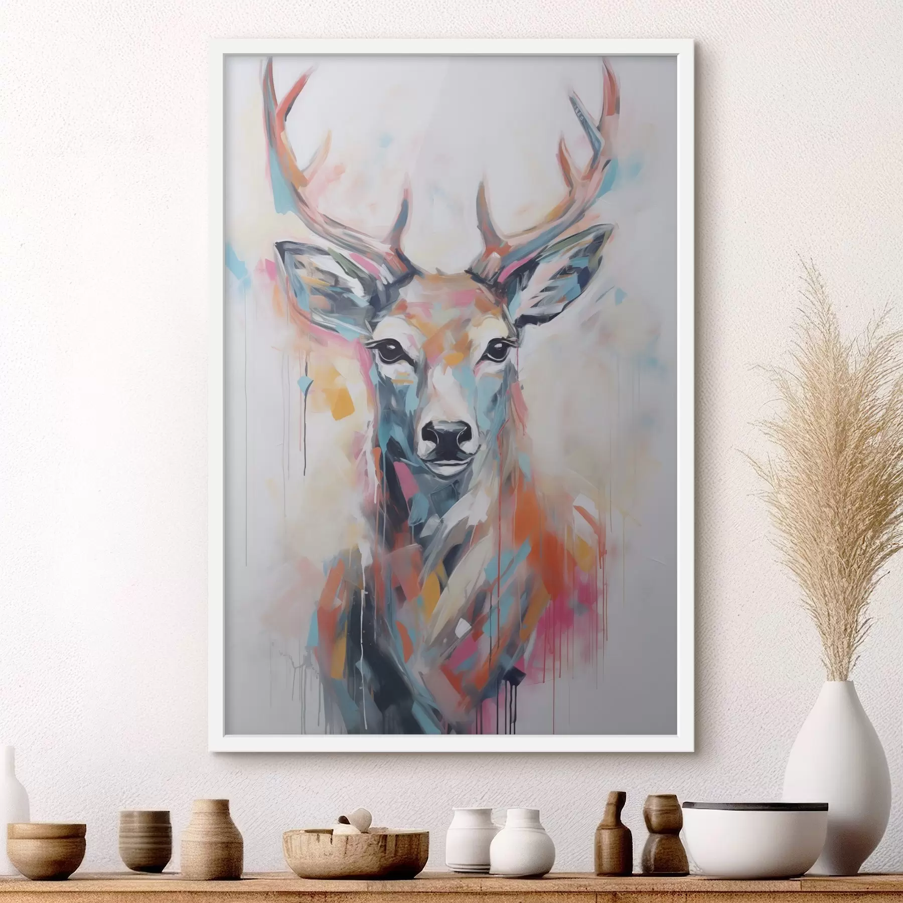 Papier peint Peinture imitation cerf f47503