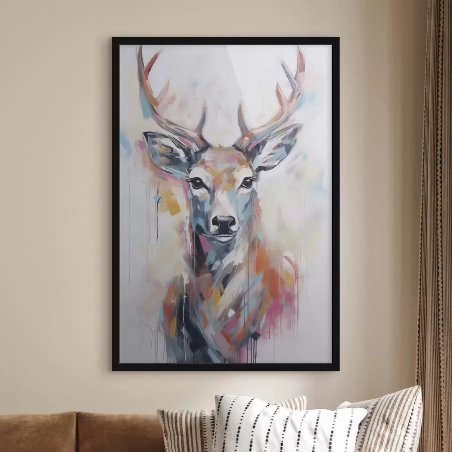 Papier peint Peinture imitation cerf f47503