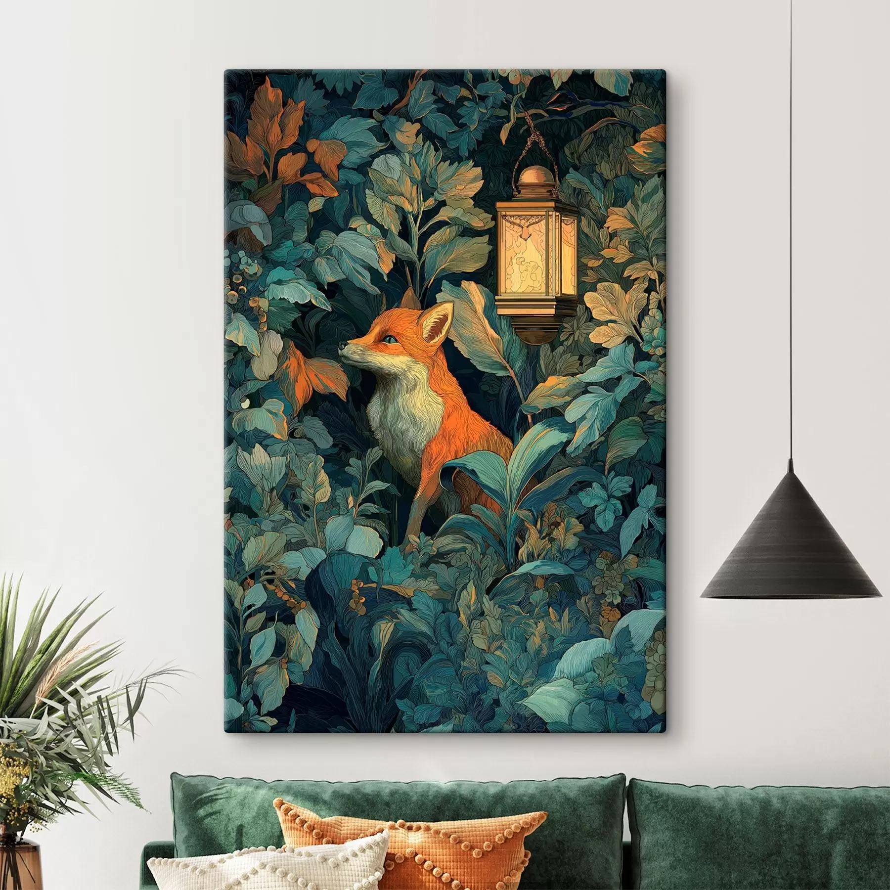 Tableau Joli renard dans les buissons s47107