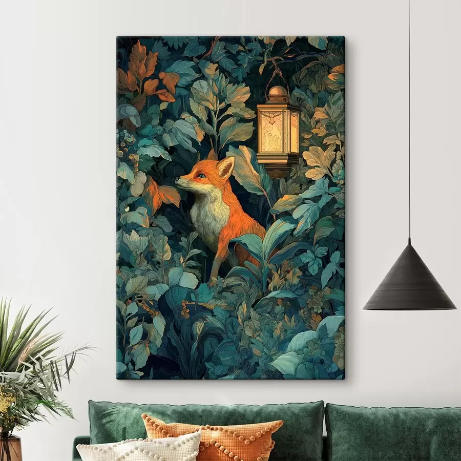 Tableau Joli renard dans les buissons s47107