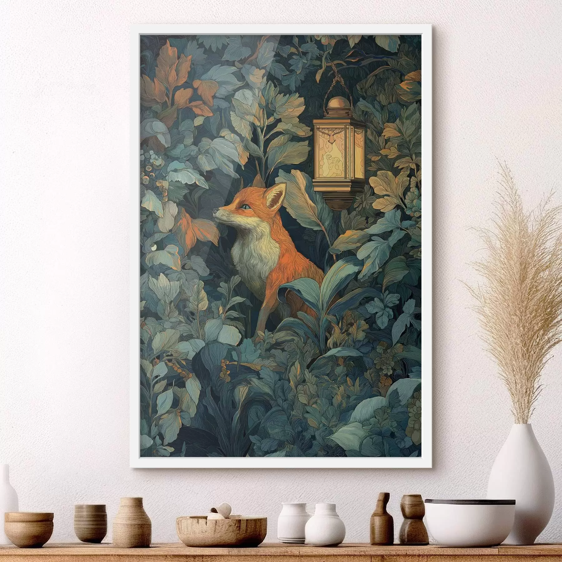 Papier peint Joli renard dans les buissons f47107