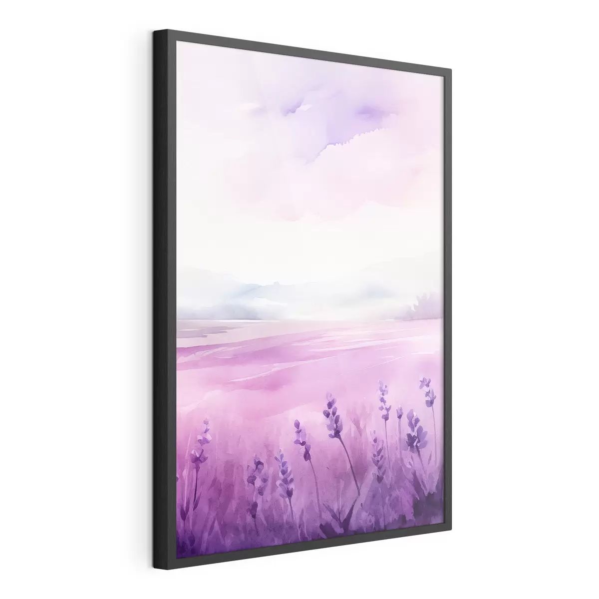 Poster Champ de lavande, imitation aquarelle f47109