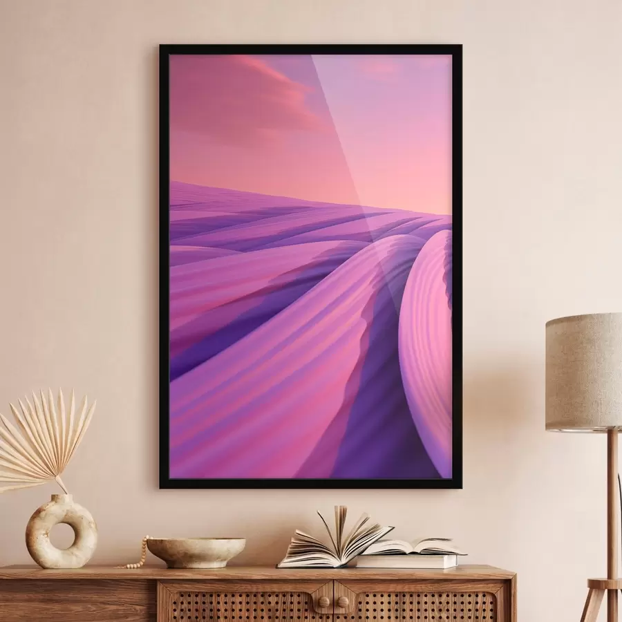 Papier peint Champ de lavande abstrait f47110