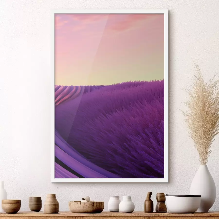 Papier peint Champ de lavande au coucher du soleil f47111