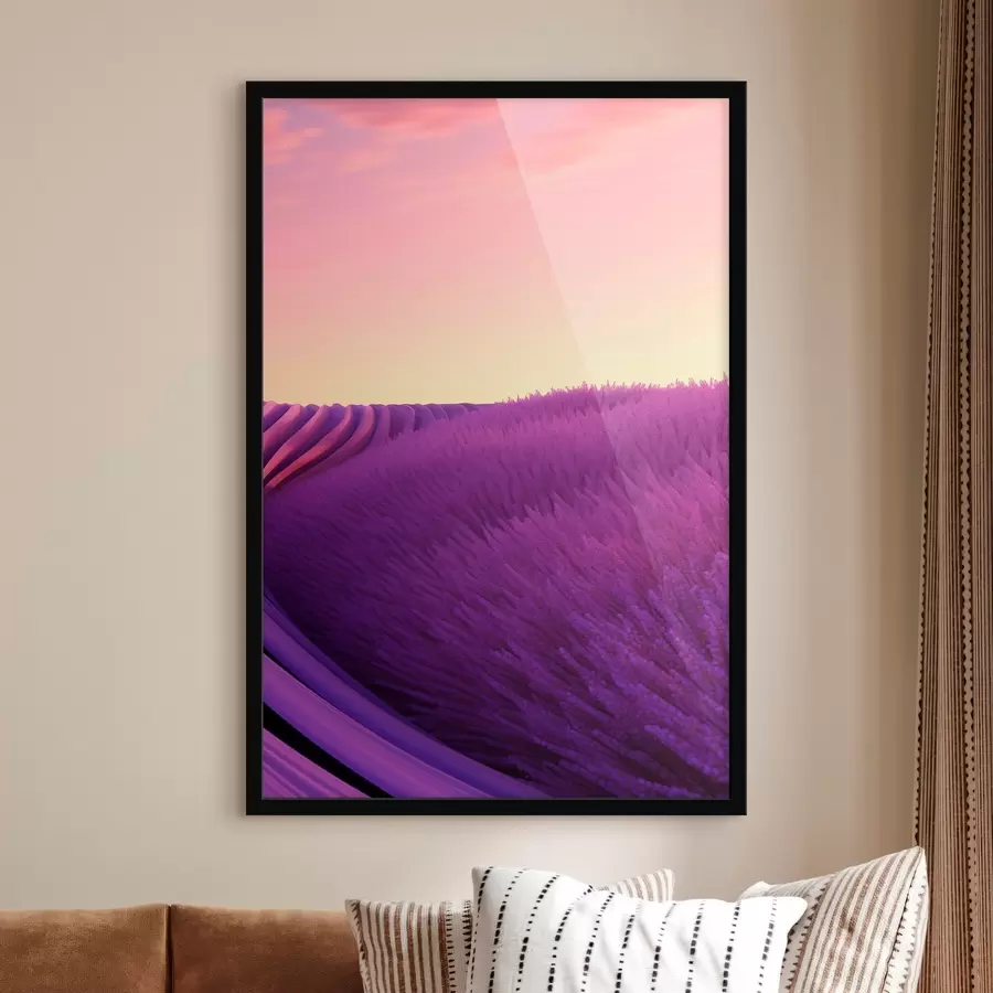 Papier peint Champ de lavande au coucher du soleil f47111