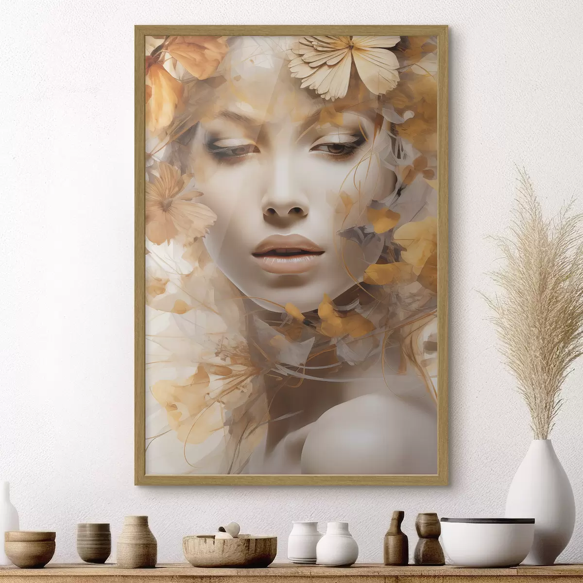 Poster Personnes, fille et fleurs, sculpture imitation f47112