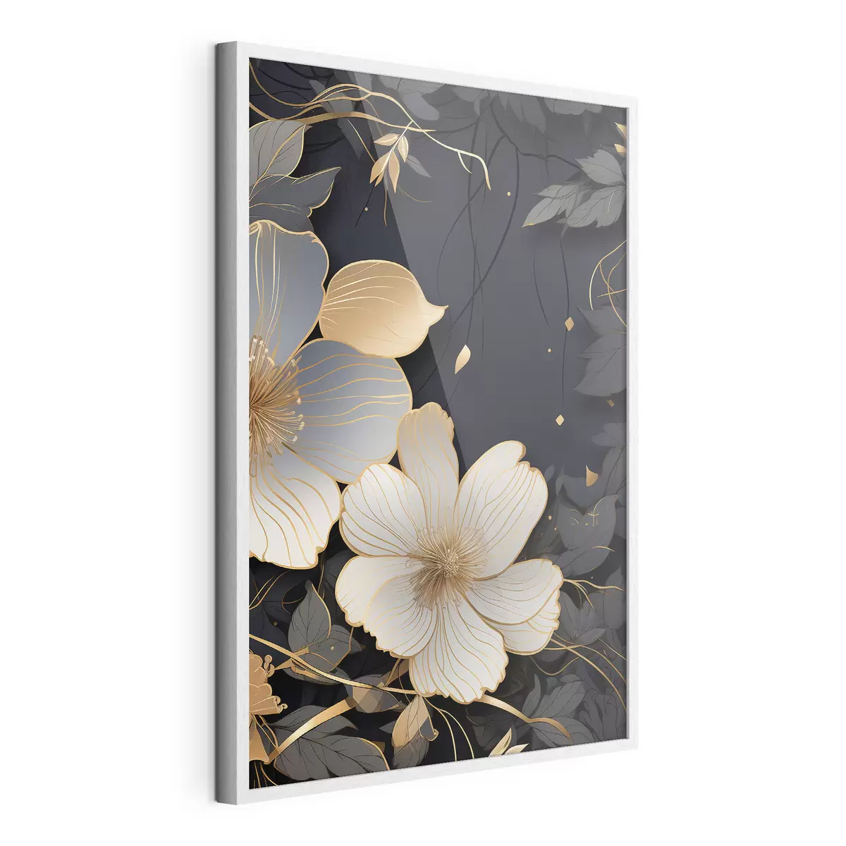 Poster Grandes fleurs sur fond sombre f46885