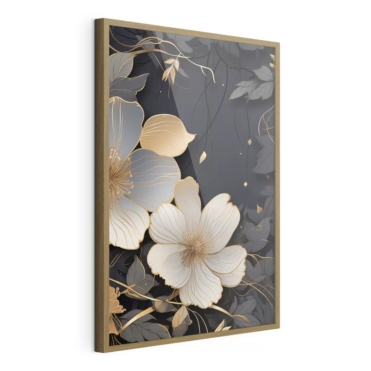 Poster Grandes fleurs sur fond sombre f46885