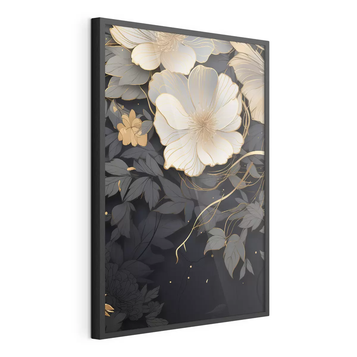 Poster Fleurs abstraites sur fond sombre f46886