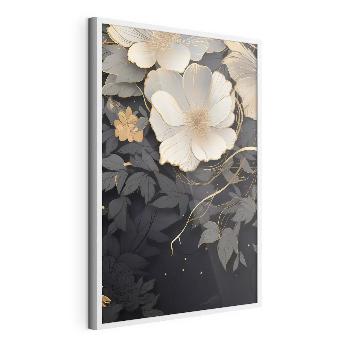 Poster Fleurs abstraites sur fond sombre f46886