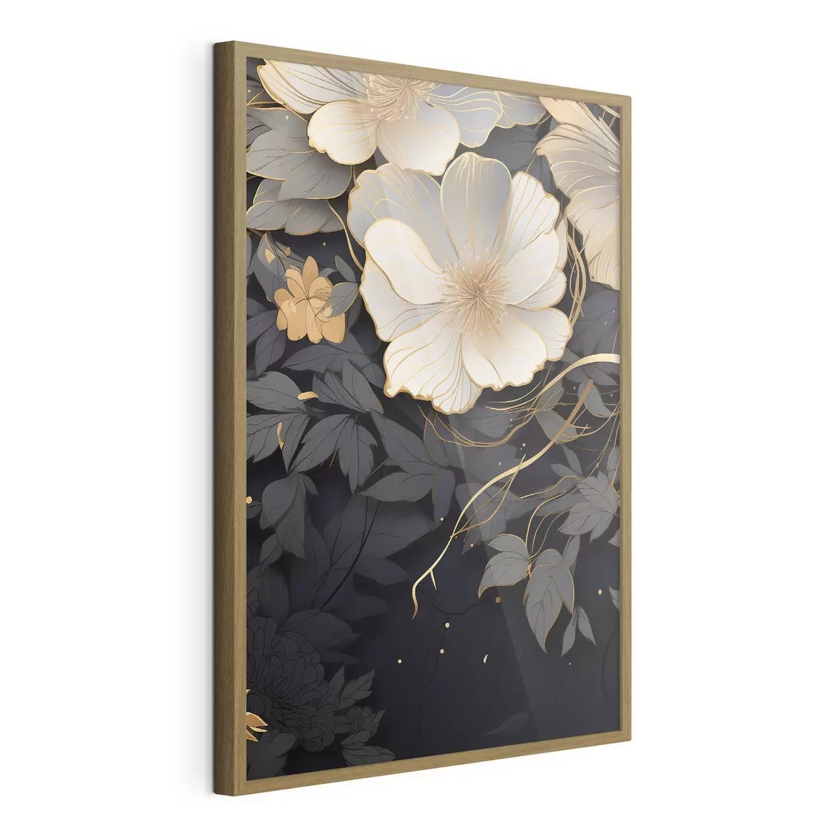Poster Fleurs abstraites sur fond sombre f46886