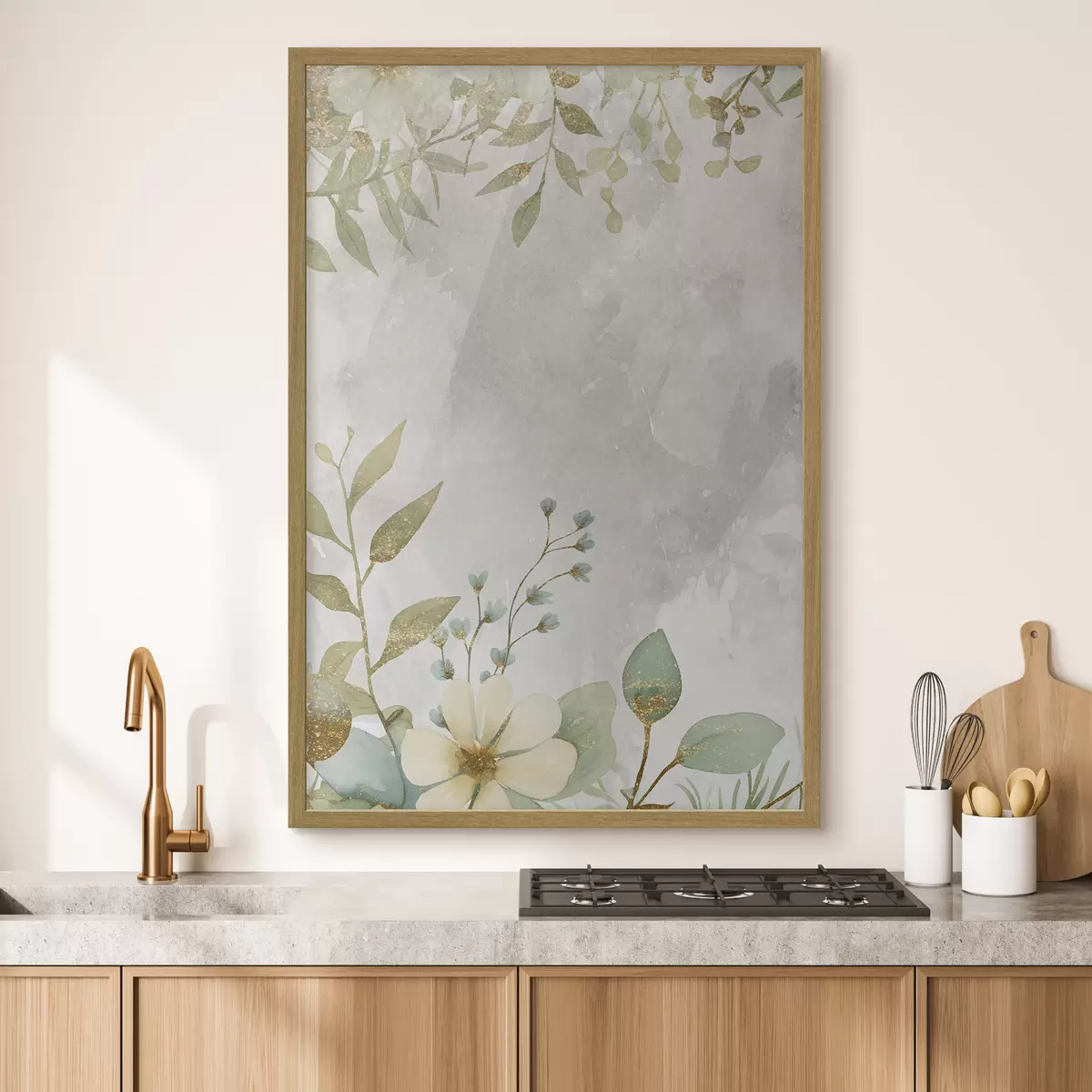 Poster Plantes délicates sur fond clair f46893