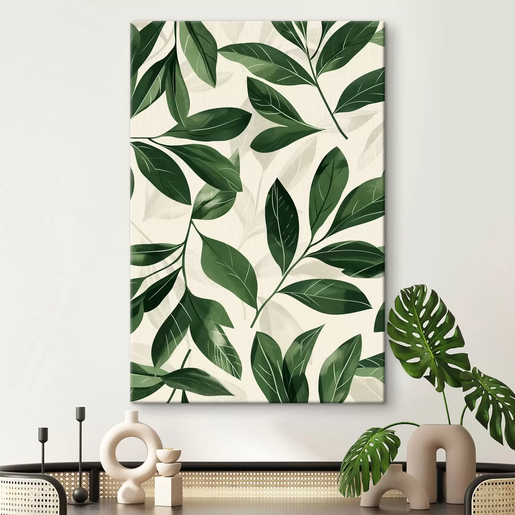 Tableau Babok et feuilles de palmier s47457