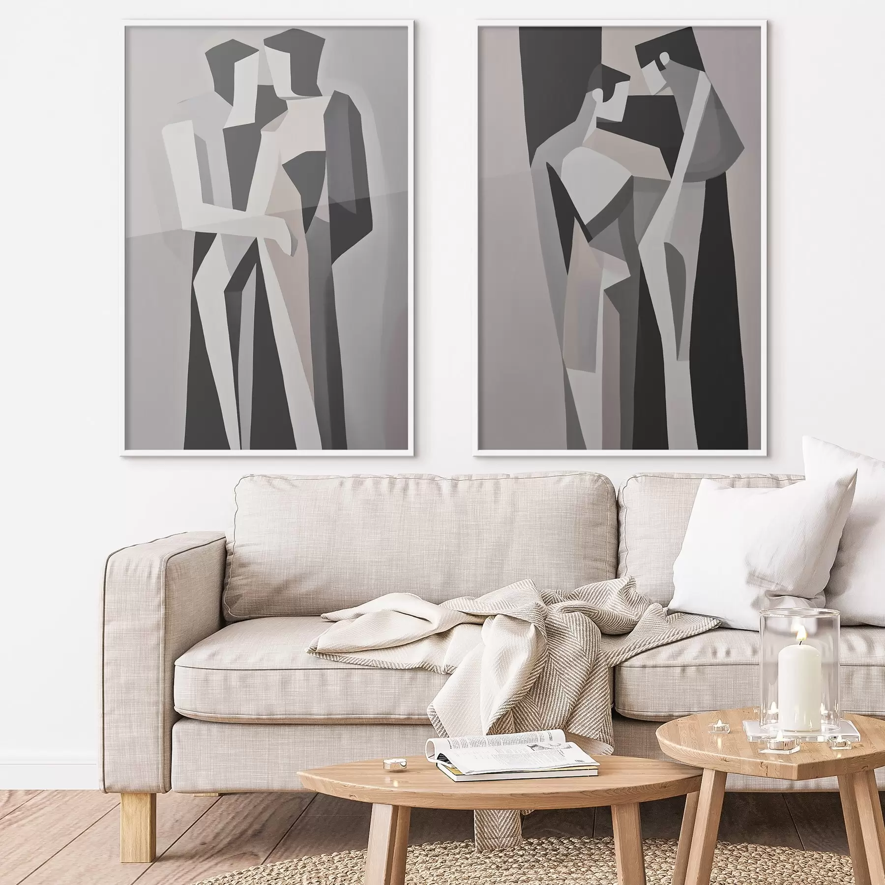 Papier peint Couples géométriques abstraits d00517