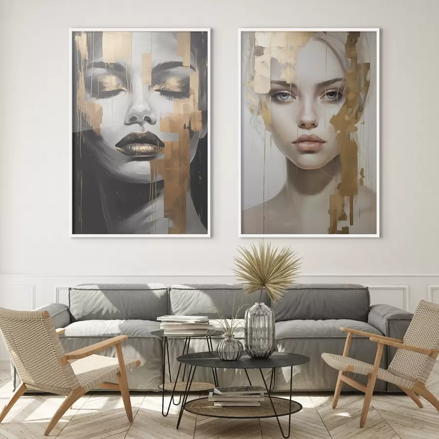 Papier peint Portrait de femme en noir et blanc d00544