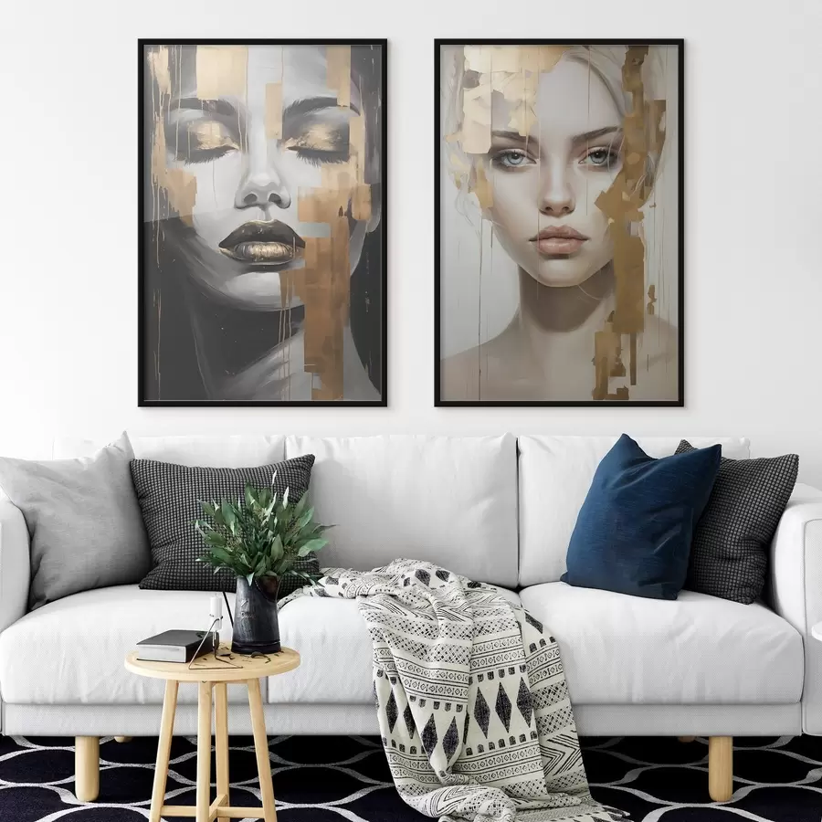 Papier peint Portrait de femme en noir et blanc d00544