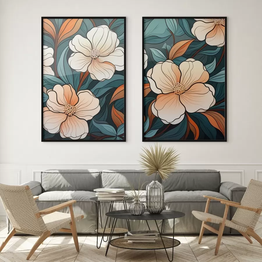Papier peint Fleurs colorées d00554
