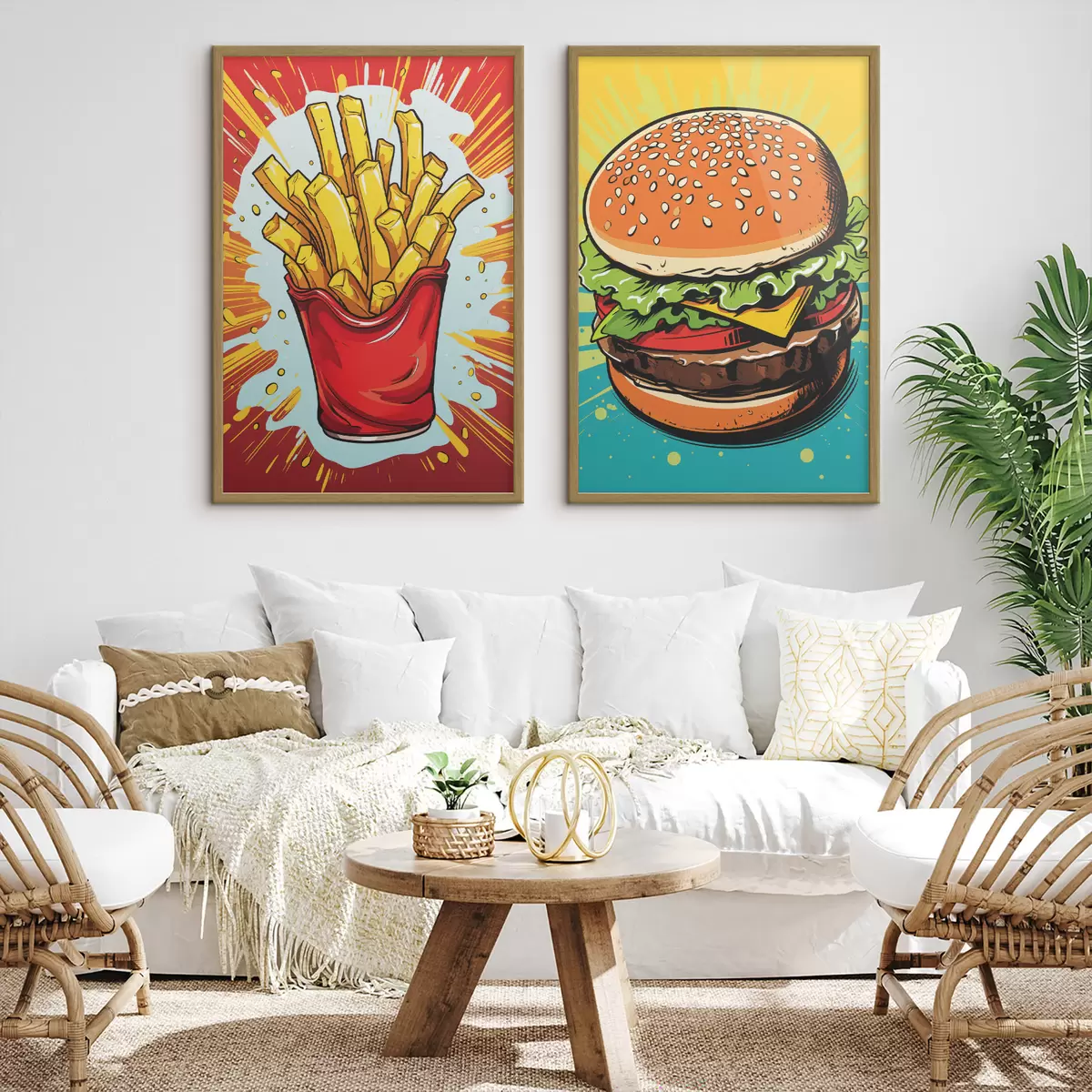 Poster Frites et hamburger d00556